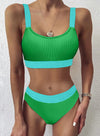 Laguna High Waisted Bikini Set in Rib Emerald