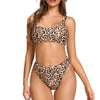 Laguna Low Scoop Crop Top High Cut Cheeky Bottom Bikini Set in Leopard