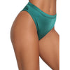 Laguna Low Scoop Crop Top High Cut Cheeky Bottom Bikini Set in Emerald