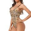Malibu Retro 80s/90s Inspired High Cut Low Back One Piece in Tiger Stipe