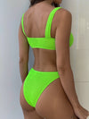 Waikiki V Bralette Bikini in Solid Rib Lime